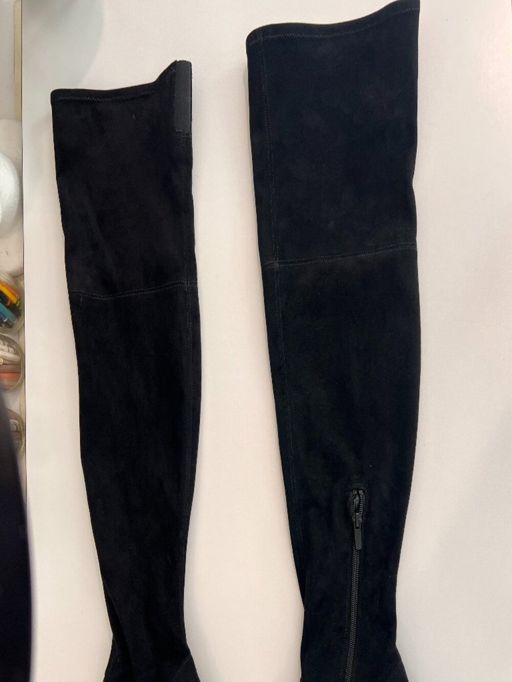 Kendall + Kylie Black Faux Suede Thigh High (Over the Knee) Boots